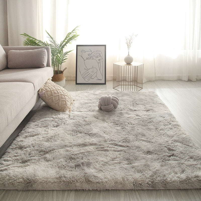 Long Hair Living Room Carpet Sofa Coffee Table Rug Bedroom